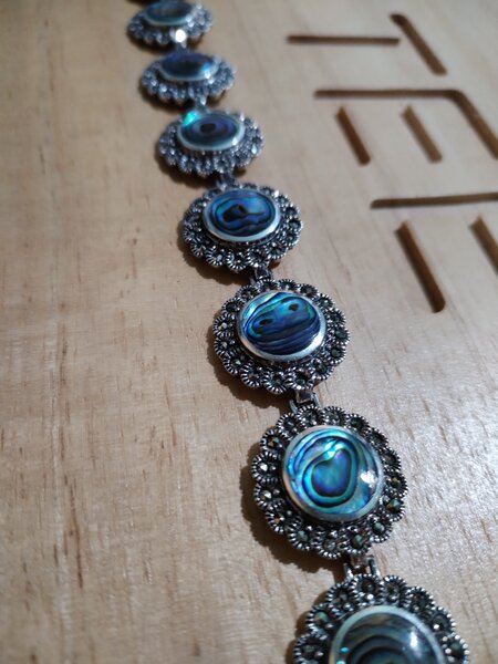 Bratara masiva din argint 925 cu Abalone