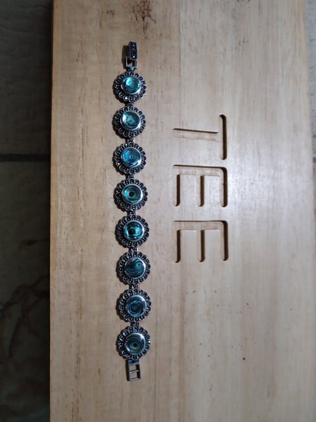 Bratara masiva din argint 925 cu Abalone