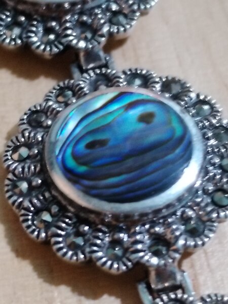 Bratara masiva din argint 925 cu Abalone