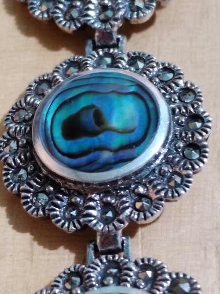 Bratara masiva din argint 925 cu Abalone