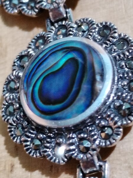 Bratara masiva din argint 925 cu Abalone